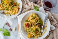 Spaghetti Aglio e Olio with Slow-Roasted Cherry Tomatoes