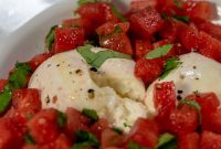 Refreshing Watermelon and Burrata Salad with Basil and Balsamic