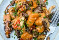 Sweet Potato Gnocchi with Garlic Mushrooms (Gluten-Free)