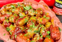 Carolina Gold BBQ Burnt Ends Made from Hot Dogs