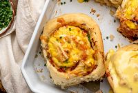 Savory Breakfast Rolls Topped with Classic Hollandaise Sauce