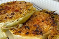 Crispy Roasted Cabbage Steaks with Garlic and Parmesan