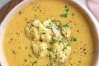 Roasted Cauliflower Soup with Garlic and Parmesan