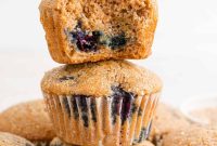 Moist Blueberry Bran Muffins with Honey and Cinnamon