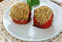 Juicy Grilled Tomatoes Stuffed with Herbed Cheese