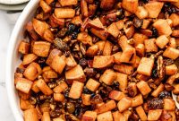 Cinnamon-Raisin Roasted Diced Sweet Potatoes