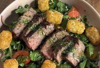 Steak and Potato Salad with Garlic Herb Dressing