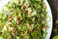 Apple and Brussels Sprout Slaw with Creamy Honey Mustard Dressing