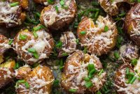 Crispy Herbed Parmesan Smashed Potatoes