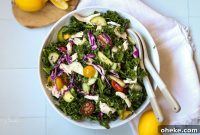Mediterranean Kale Salad with Feta, Olives & Lemon Vinaigrette