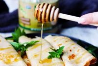 Apple Sauce Crepes With Honey Ricotta Filling