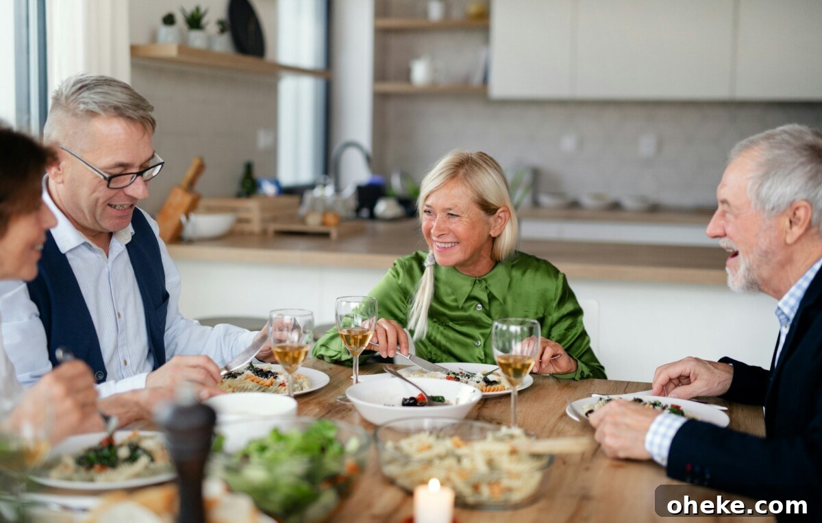 Dinner Ideas to Impress Guests Without Derailing Your Goals 2 Older folks enjoying dinner