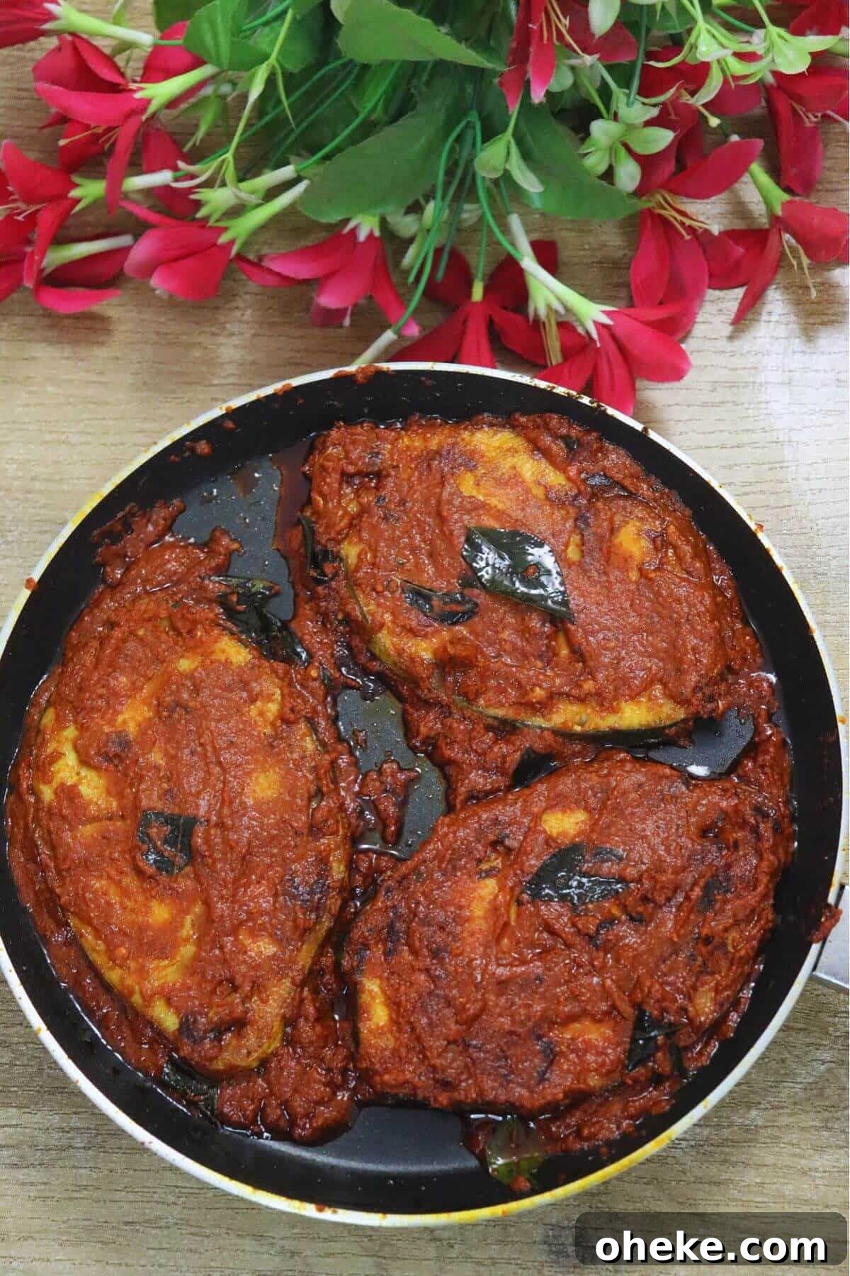 fish masala fry in a tawa.