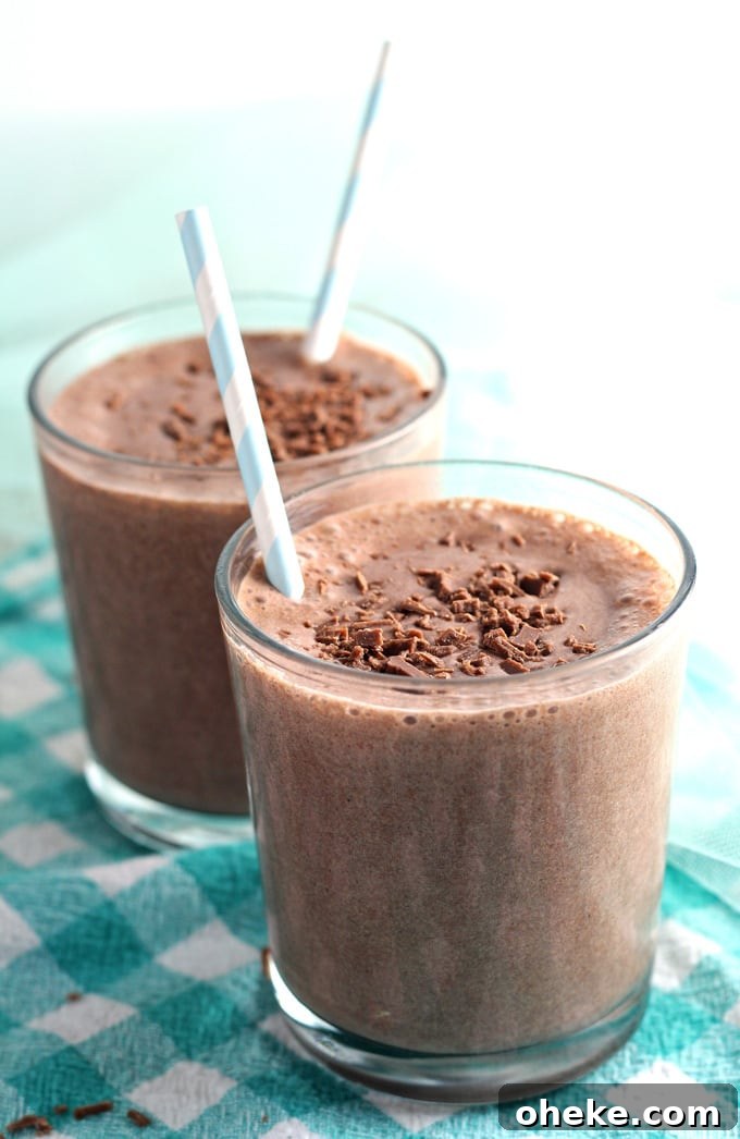 two bourbon chocolate milkshakes