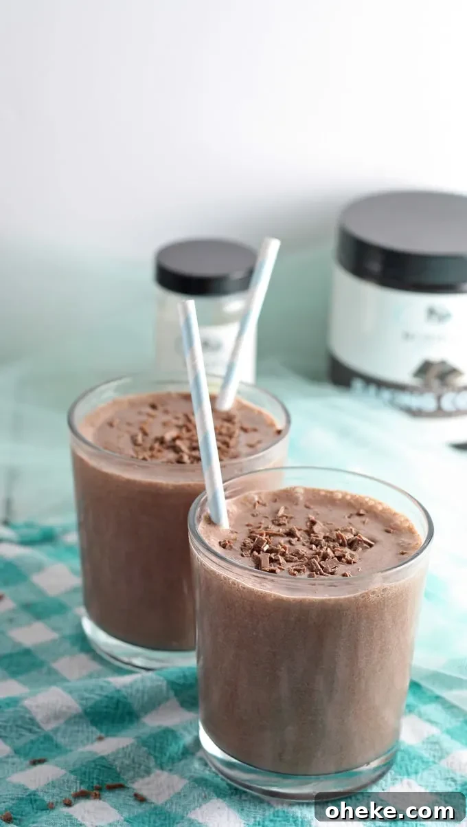 picture of two bourbon chocolate milkshakes