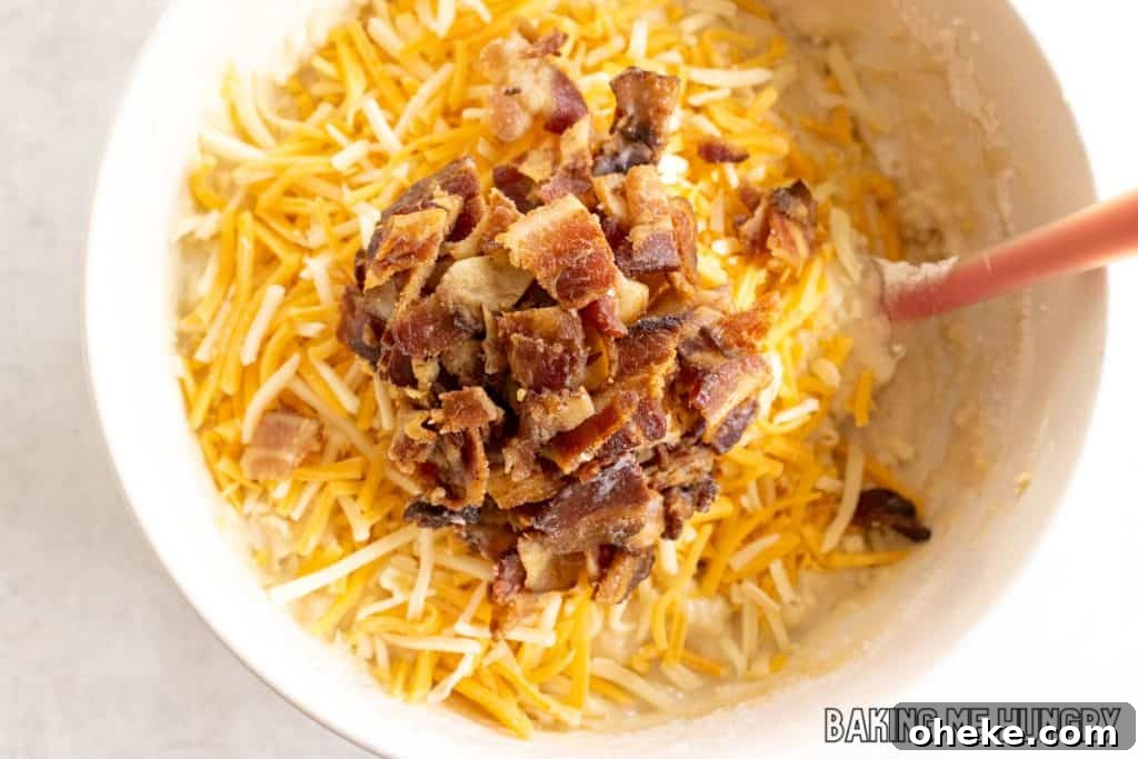 Savory Cheese & Bacon Breakfast Muffins That Impress 7 cheese and bacon added