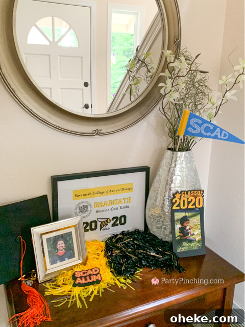 best graduation party open house ideas, best graduation food recipes ideas, best graduation gift ideas, school color graduation, mascot graduation, SCAD, Savannah College of Art & Design, gold and black grad, grad party ideas, best easy cheap grad party ideas, inexpensive grad party ideas, graduation cake, graduation food, grad cupcakes, graduation candy buffet,  best grad ideas, party pinching, ferrero rocher grad caps, mortar board ferrero rocher candy