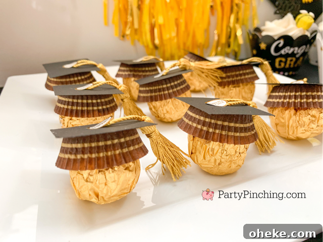 best graduation party open house ideas, best graduation food recipes ideas, best graduation gift ideas, school color graduation, mascot graduation, SCAD, Savannah College of Art & Design, gold and black grad, grad party ideas, best easy cheap grad party ideas, inexpensive grad party ideas, graduation cake, graduation food, grad cupcakes, graduation candy buffet, best grad ideas, party pinching