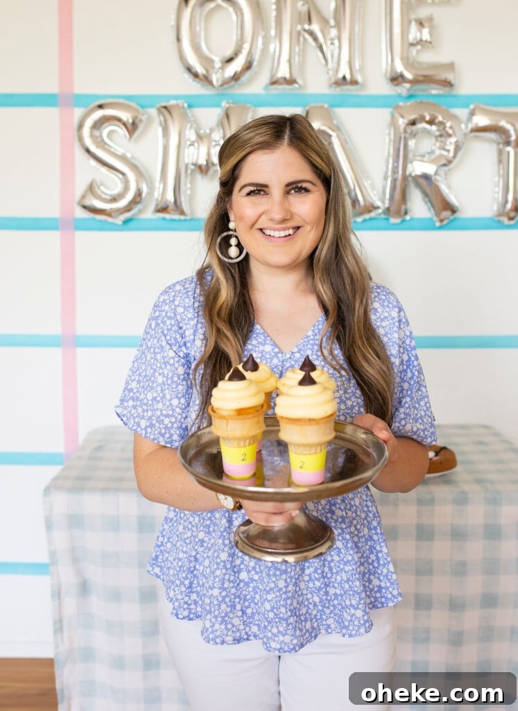 Smart Cookie Back-to-School Party Ideas for Kids 11 smiling woman holding pencil cupcakes