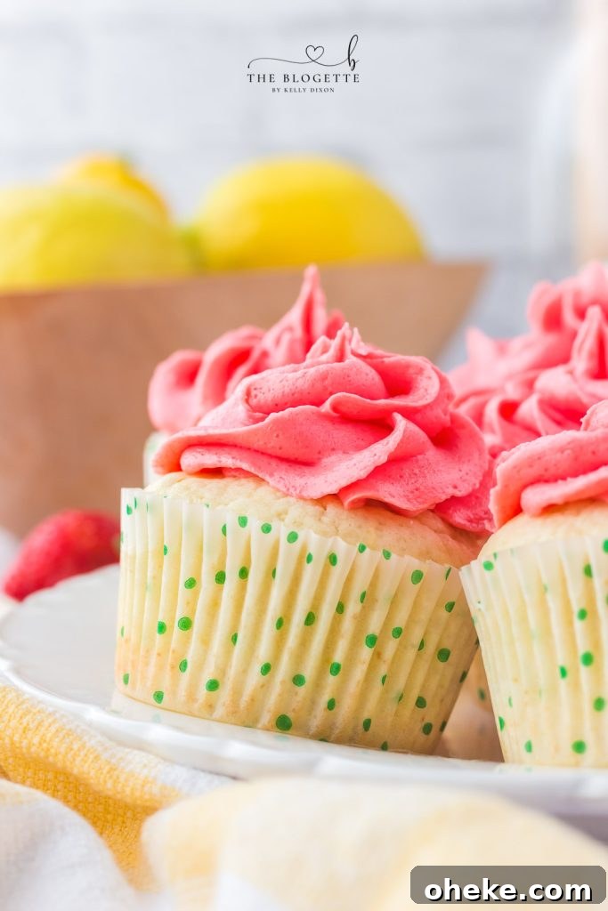 Strawberry Lemon Cupcake Recipe with Zesty Cream Cheese Frosting 11 Strawberry Lemon Cupcakes Recipe