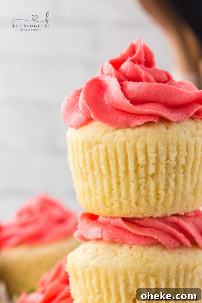 Strawberry Lemon Cupcake Recipe with Zesty Cream Cheese Frosting 4 These easy strawberry lemon cupcakes are moist, fluffy, zingy, and topped with an incredible strawberry frosting.