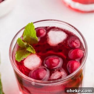 A glass of the recipe on a white surface.