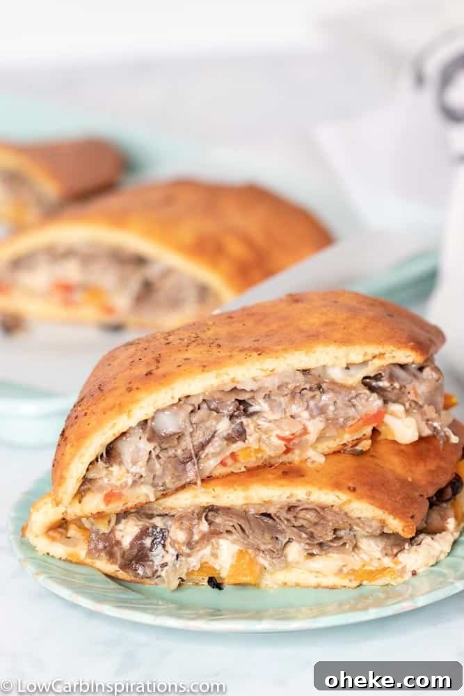 Keto Philly Cheesesteak Pizza Pockets Recipe 2 Keto Cheese Steak Pizza Pocket Recipe