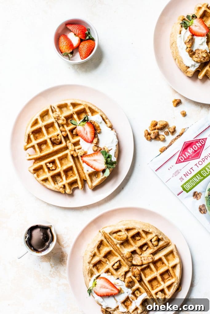 Fluffy Whole Wheat Waffle Recipe | thealmondeater.com