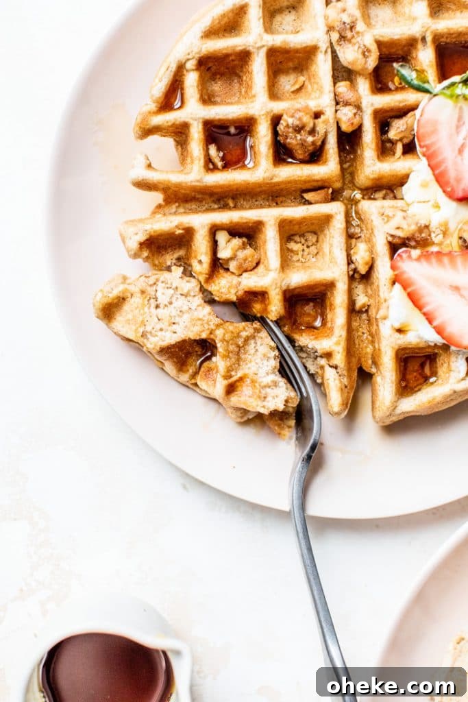 Easy Whole Wheat Waffle Recipe | thealmondeater.com