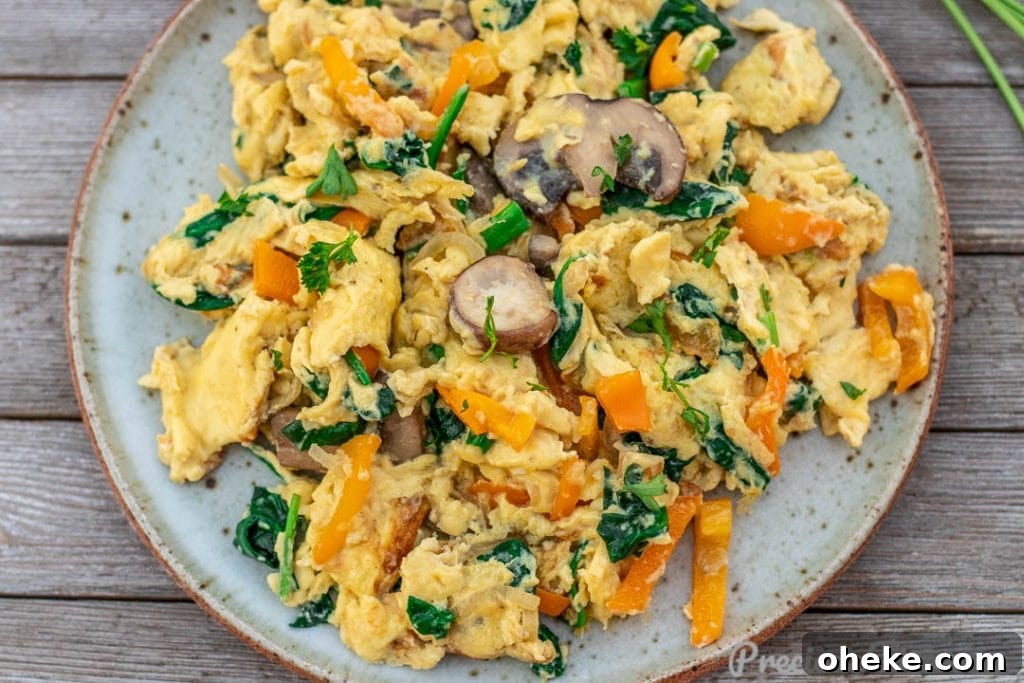 Landscape picture of scrambled eggs