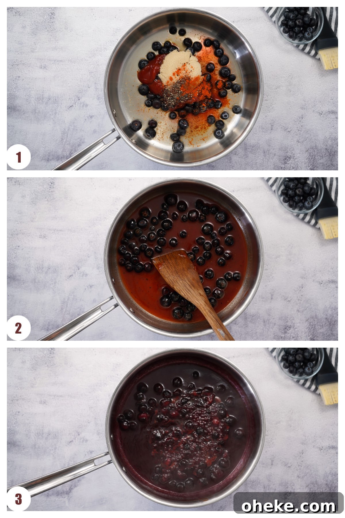 Tangy Blueberry BBQ Sauce Recipe for Grilling & Glazing 6 How to make blueberry bbq sauce collage