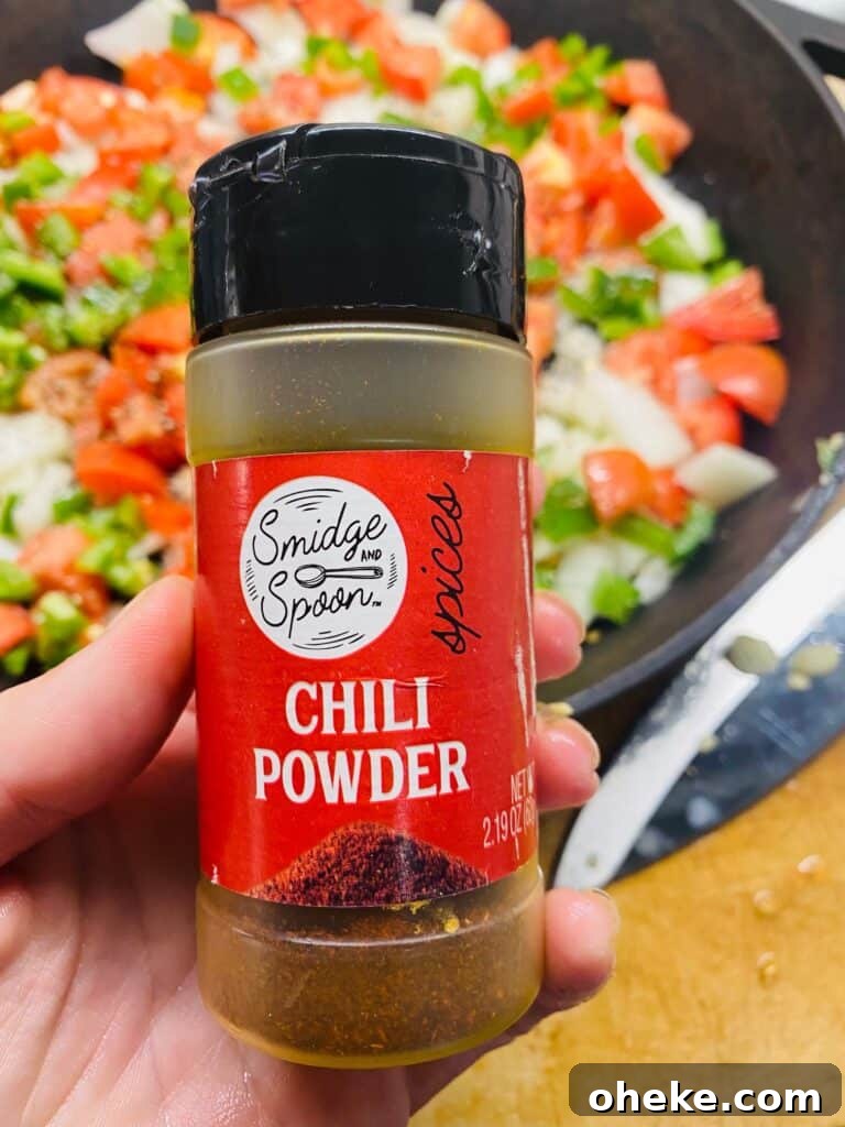Smoked Tequila-Lime Shrimp Recipe for Flavorful Grilled Shrimp 3 adding chili powder to the veggies