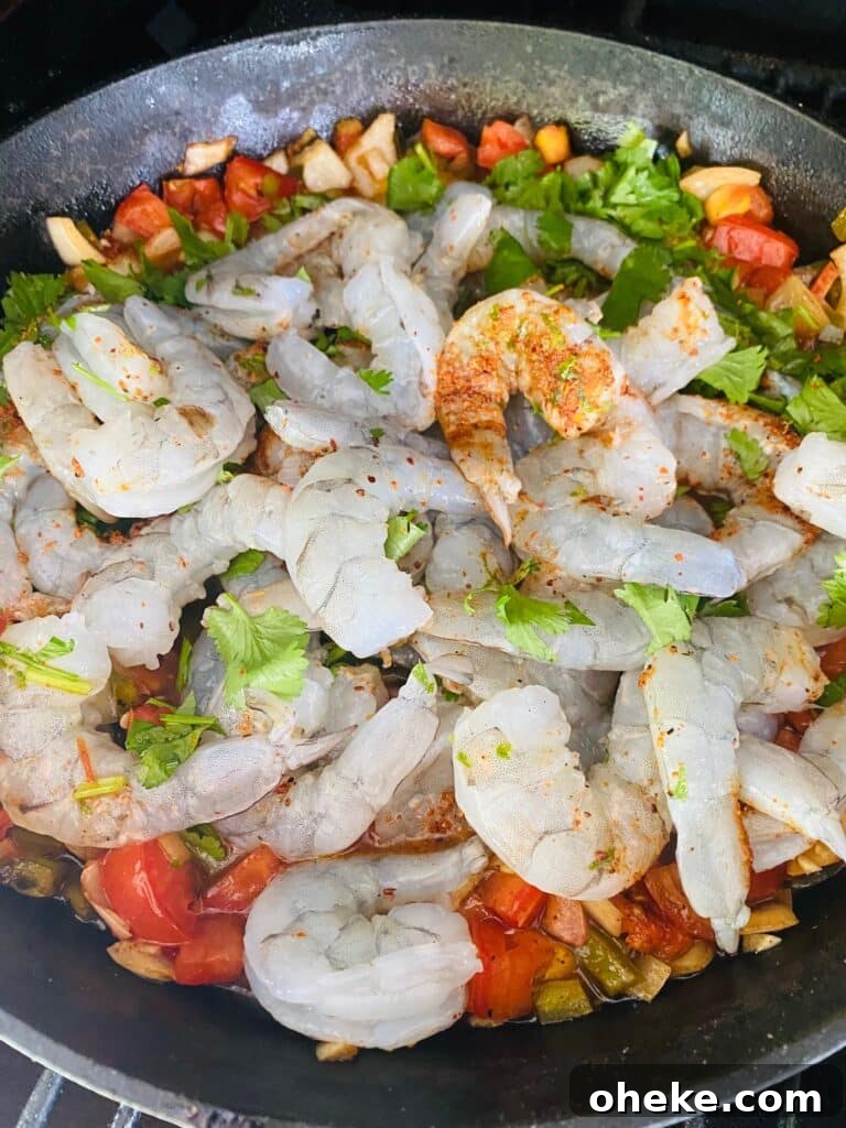 Smoked Tequila-Lime Shrimp Recipe for Flavorful Grilled Shrimp 7 Smoked Tequila Lime Shrimp before the shrimp is cooked