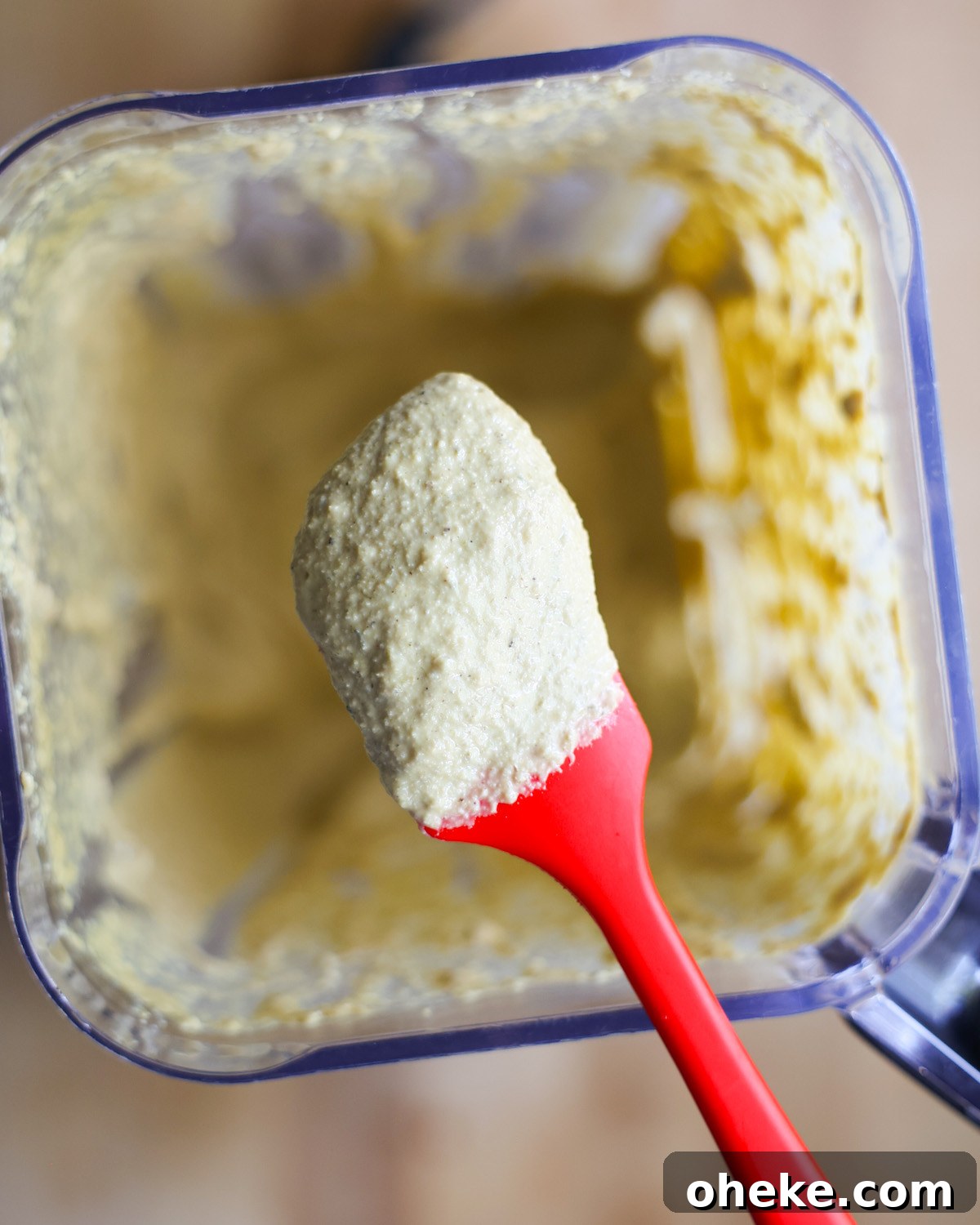 Creamy Vegan Caesar Dressing Recipe for Salads and Sandwiches 5 creamy vegan caesar dressing ingredients on a spatula