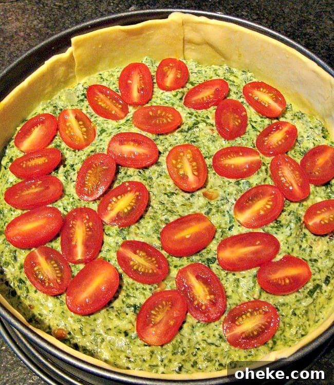 Spinach and Feta Galette, showing pastry in the pan