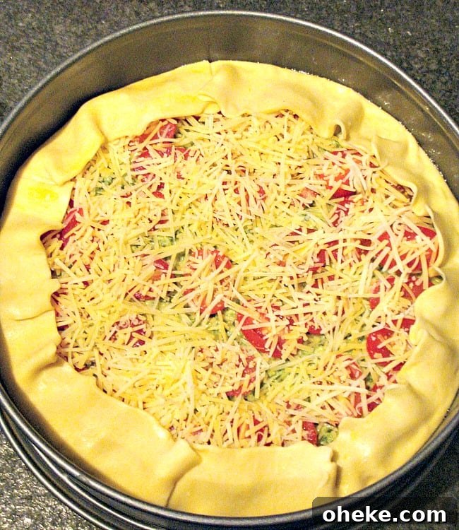 Spinach and Feta Galette, showing how to fold the pastry