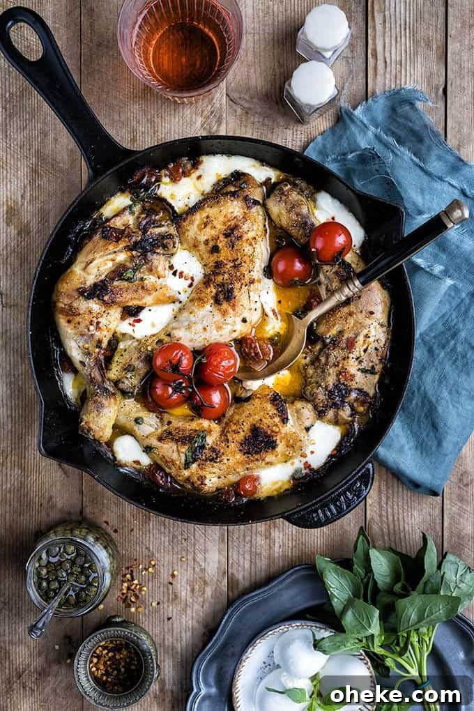 Combine pizza staples like pepperoni, melting mozzarella and tomato sauce with chicken in a skillet and you have a winning recipe!