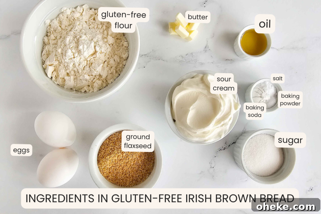 Gluten-Free Irish Brown Bread (No Yeast) — Simple Homemade Recipe 3 ingredients in gluten-free Irish brown bread