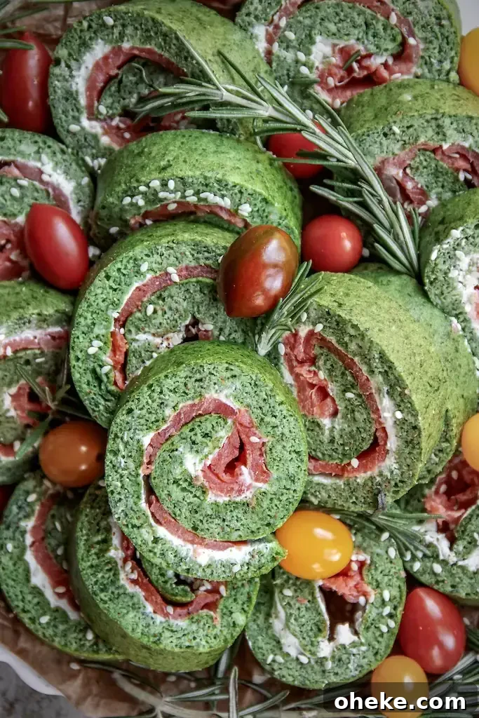 Smoked Salmon and Spinach Pinwheels: Cream Cheese Appetizer 5 Smoked Salmon Spinach Rolls