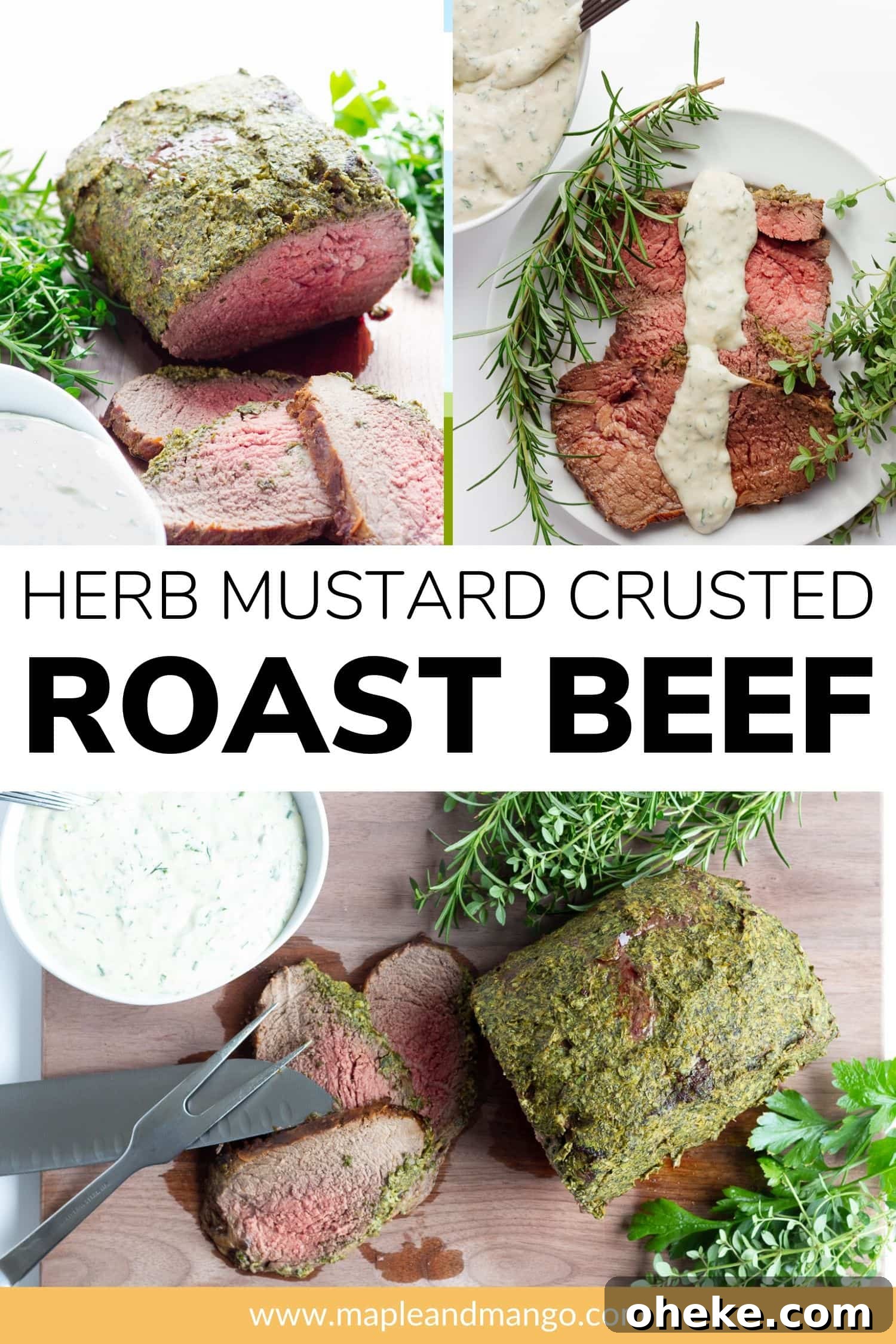 Pin image for Herb Mustard Crusted Roast Beef