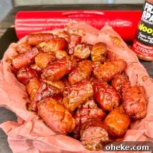 Carolina Gold BBQ Burnt Ends Made from Hot Dogs 6 smoked hot dogs in a basket