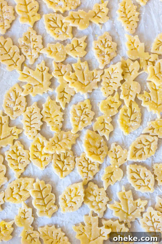 Gruyere pie dough leaves