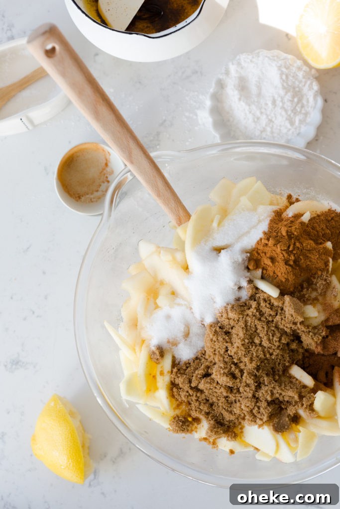 Apple Pear Gruyere Pie filling mixture