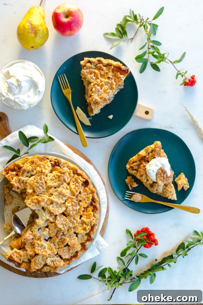 Apple Pear Gruyere Pie sliced