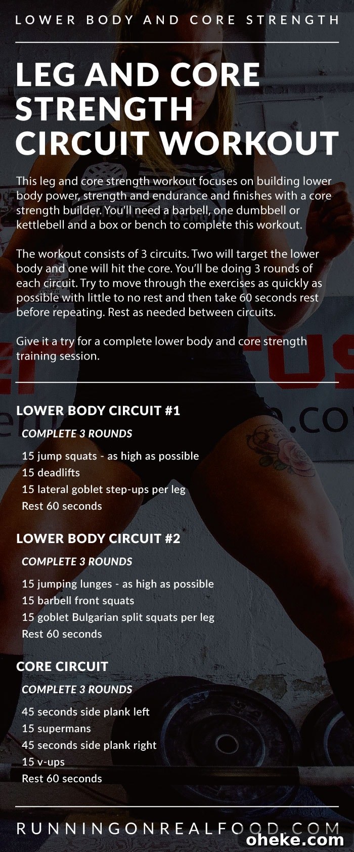 Leg and Core Strength Routine for Toned, Powerful Lower Body 2 Leg and Core Strength Circuit Training Workout - Running on Real Food Workouts