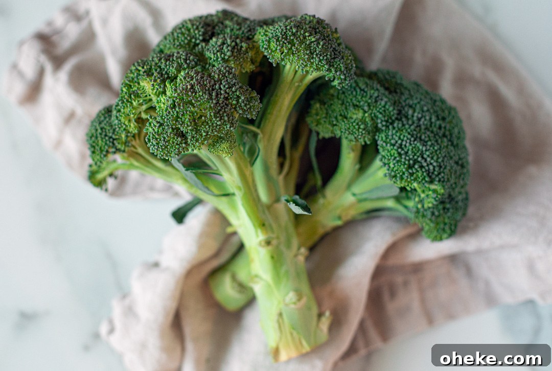 Two bunches of broccoli.
