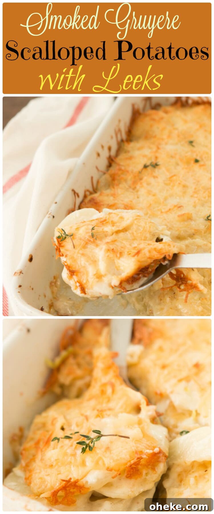 Smoked Gruyère Scalloped Potatoes with Sautéed Leeks 2 Do not even try to tell me you don't like potatoes especially when they are cheesy like these smoked gruyere scalloped potatoes with leeks! ohsweetbasil.com