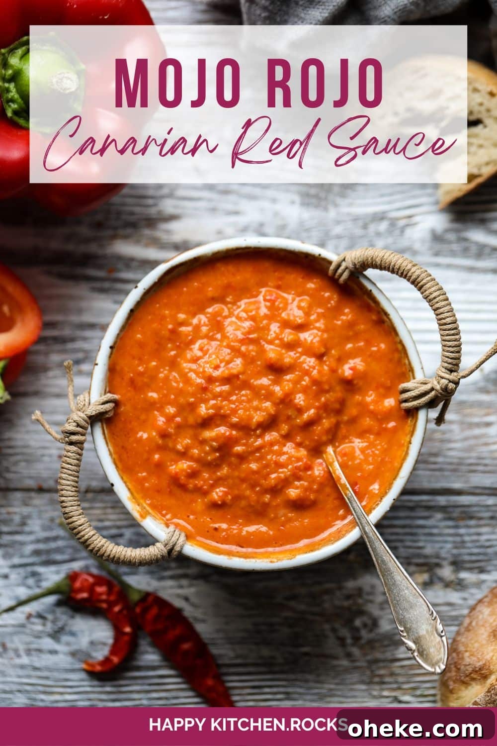 Mojo Rojo (Canarian Red Sauce): Authentic Recipe & Uses 8 Mojo Rojo Canarian Red Sauce Pinterest Pin.