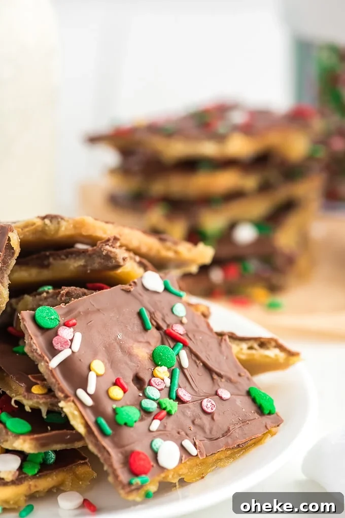 easy christmas crack on a plate