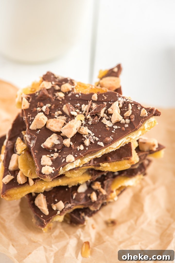 christmas crack topped with health candy bars